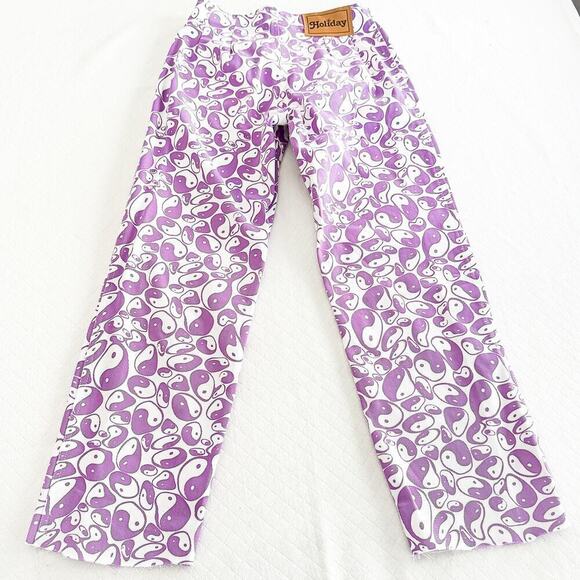 Holiday Emma Mulholland Kokomo Lavender Wide Leg Patterned Pants Size XS NWT - Picture 3 of 8